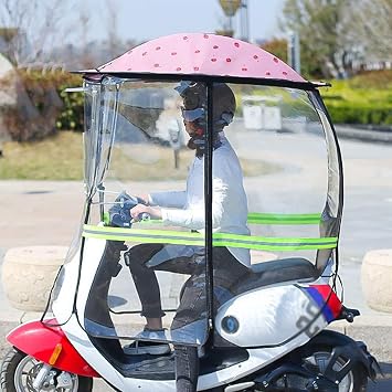 Motorcycle Rain Cover - Waterproof Mobility Scooter Rainproof Cover | Electric Car Canopy Umbrella | Battery Car
