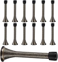 Vista 19 de Paquete de 12 topes de puerta de resorte de 3 1/4 pulgadas, flexibles y resistentes, con puntas de parachoques de goma a prueba de óxido (dorado)