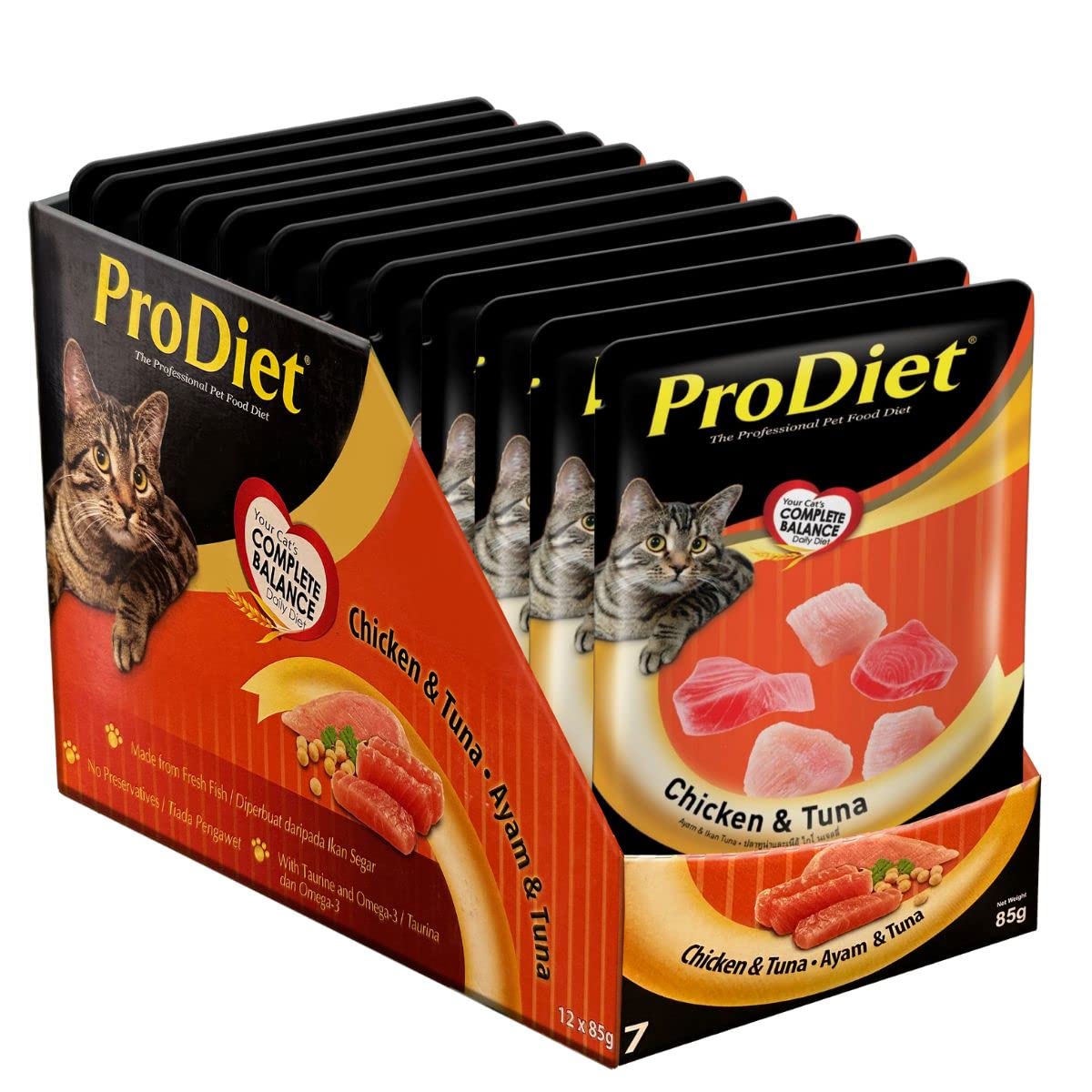 ProDiet Wet cat Food for Adult (1 + Years), Chicken & Tuna Flavour 12