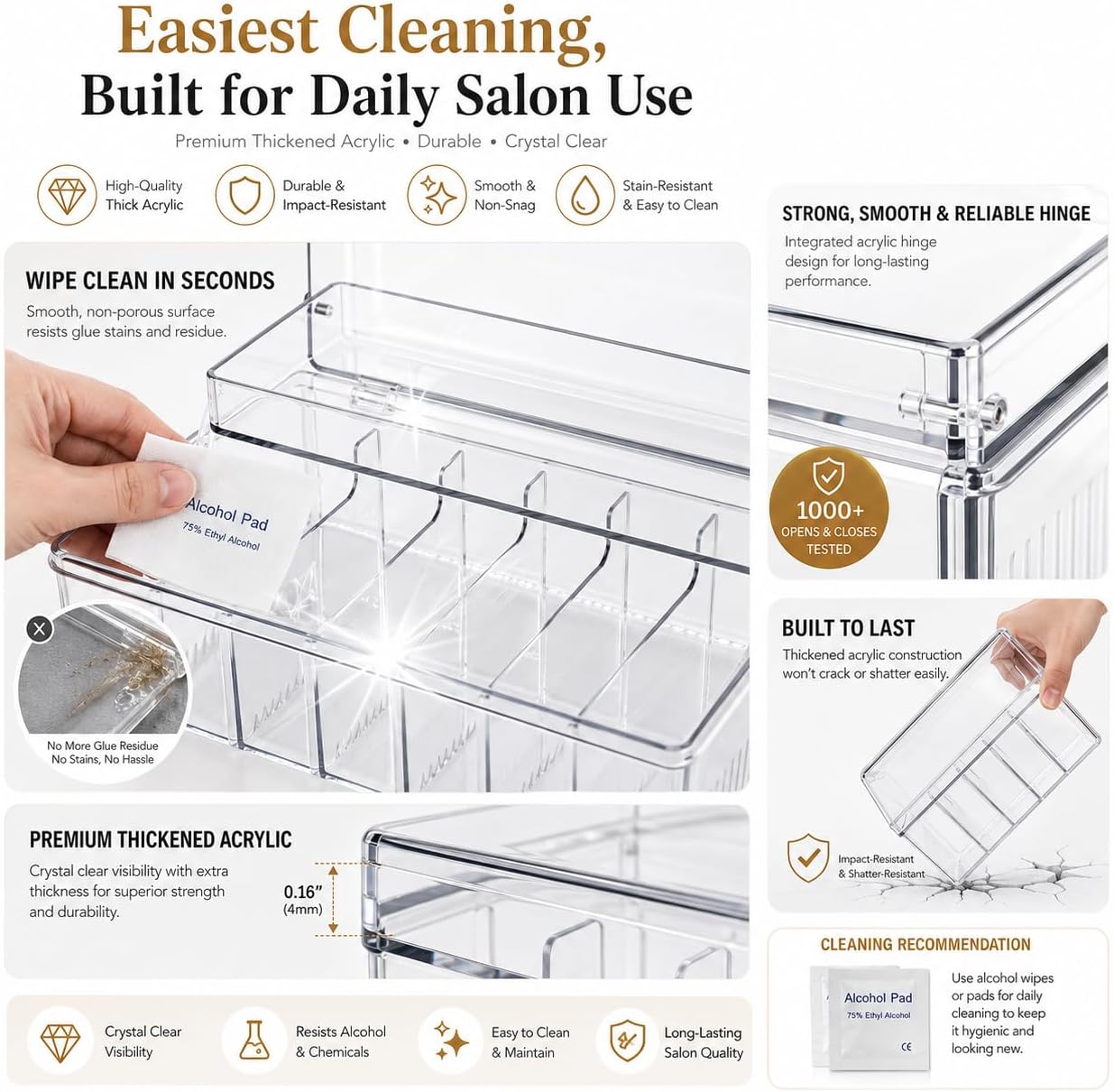 1 Pcs Lash Organizer, Clear Stackable Acrylic Case for Eyelashes Supplies image 4