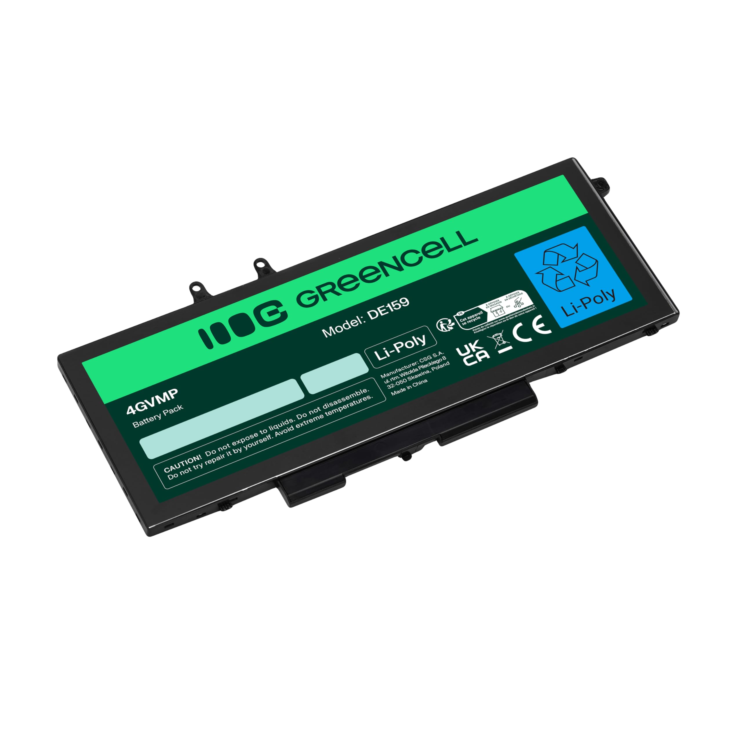 Green Cell Bateria 4GVMP R8D7N 1V1XF do Laptopa Dell Precision 3540 3550 Inspiron 17 7791 2-in-1 15 7590 7591 Latitude 5400 5410 5500 5510 (8000mAh 7.6V Czarny)