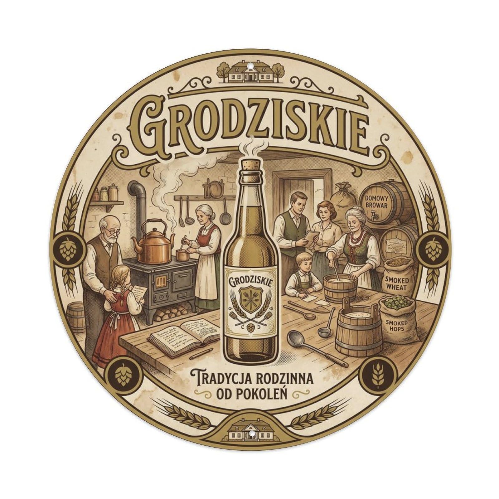 Polish Smoked Wheat Beer Brewery Keg Tap Traditional Metal Tin Sign