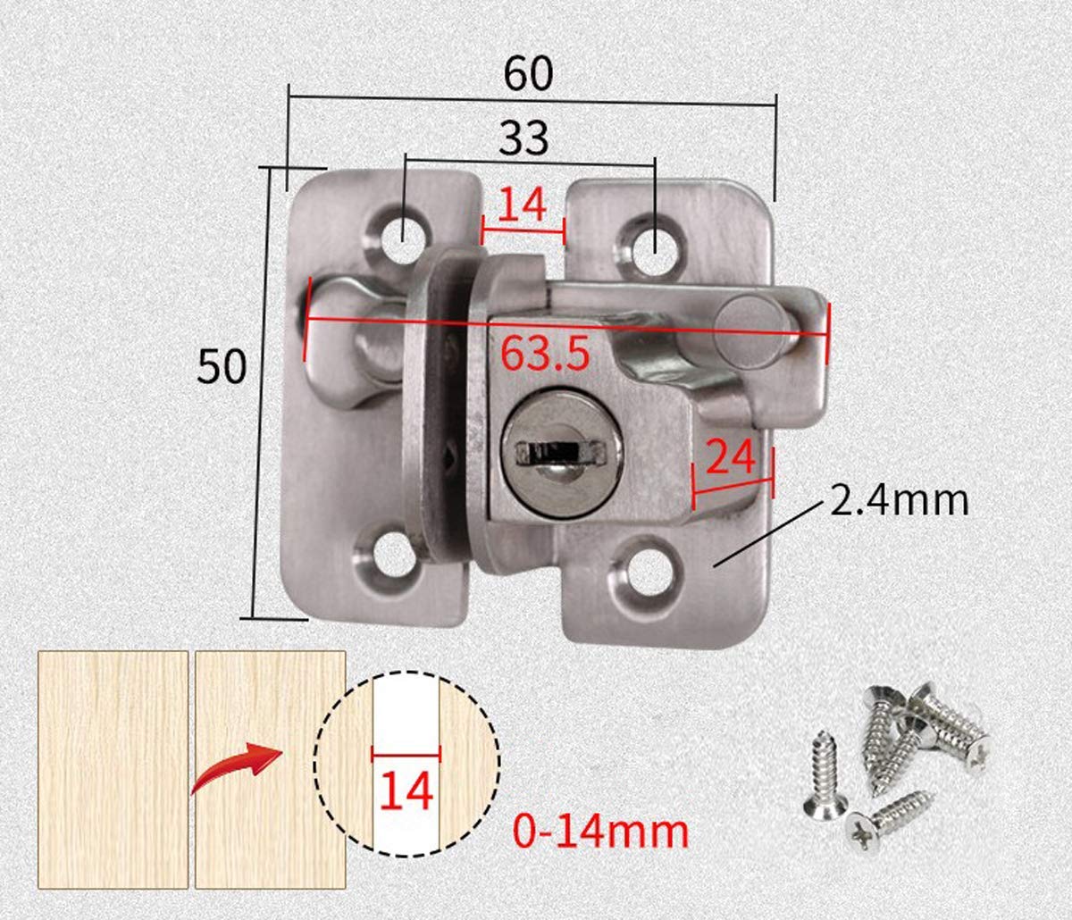 Buy Stainless Steel barn Door Lock Casement Window Lock Pocket Door
