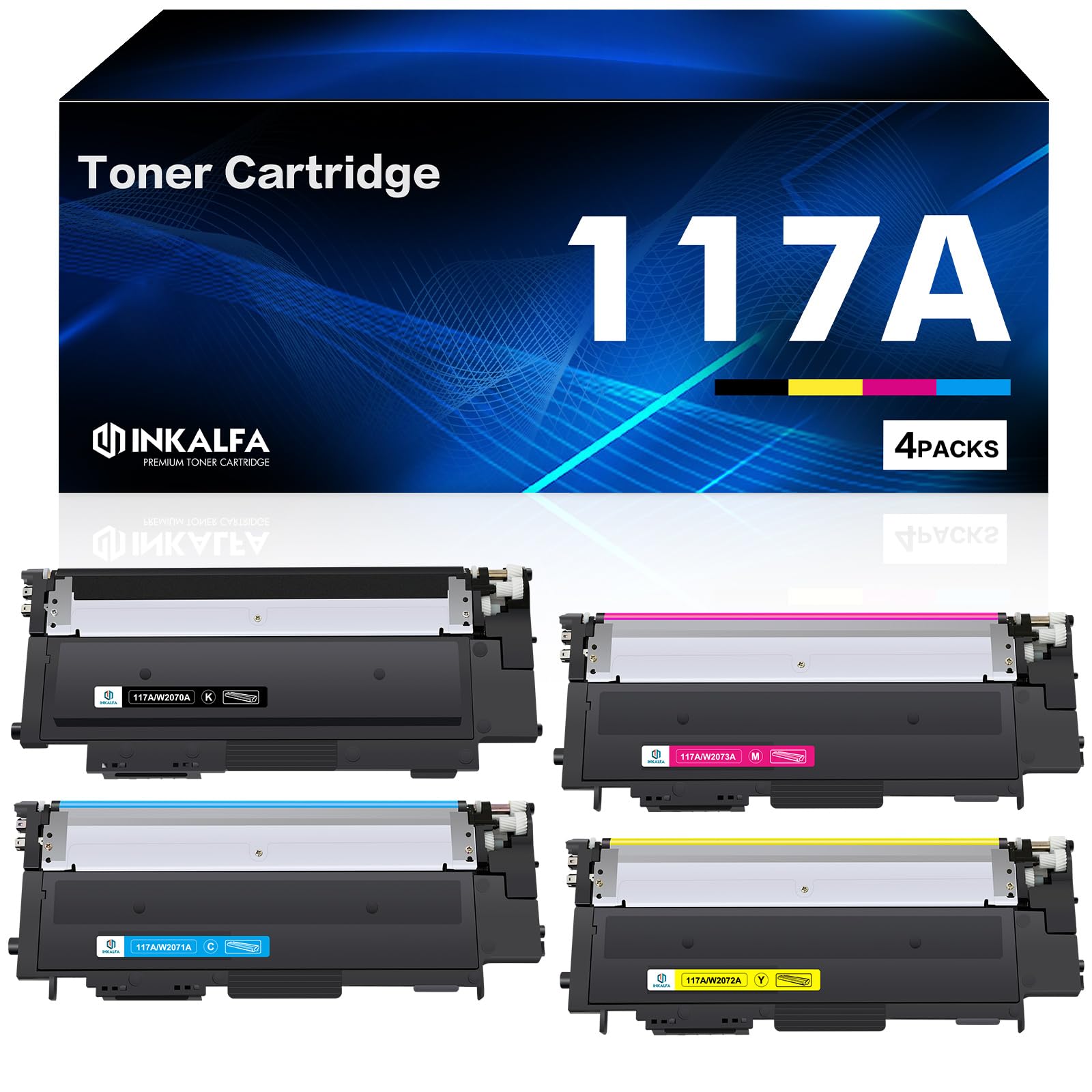 117A Color Laser MFP 178nw Toner Set Kompatibel für HP Color Laser MFP 179fwg 150nw 179fnw 150a 178nw 178 179 150 W2070A W2071A W2072A W2073A Tonerkartusche Schwarz Cyan Gelb Magenta 4er-Pack