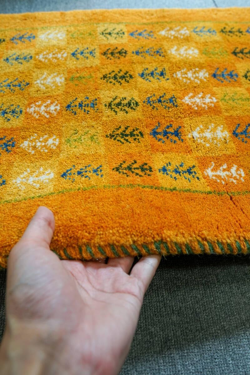 145×50cm 絨毯 手織りギャッベ アマレ族ギャッベ ギャベランナー145