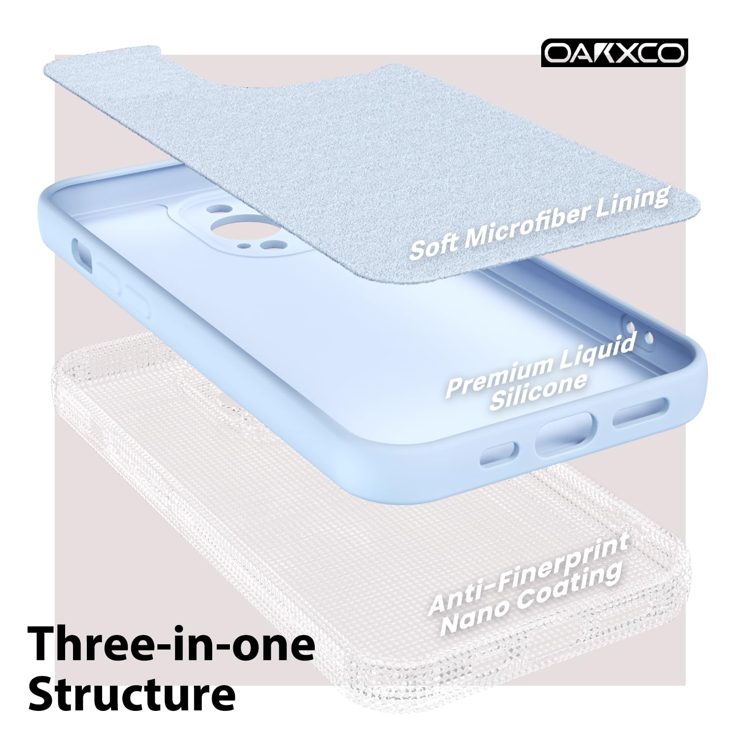 oakxco for iPhone 16 Pro Max Case Liquid Silicone, Soft Rubber Gel Elegant Aesthetic Basic Simple Cover, Cute Thin Slim TPU Matte Solid Color Plain Smooth Case for Women Girl, Light Pink — view 1522