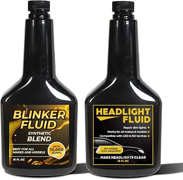 High Performance Blinker Fluid + Headlight Fluid - Combo Deal 2 Empty Bottles Humorous Gag Gift | for All Makes & Models | Car Guy Gift | 16 oz Empty Bottle Each