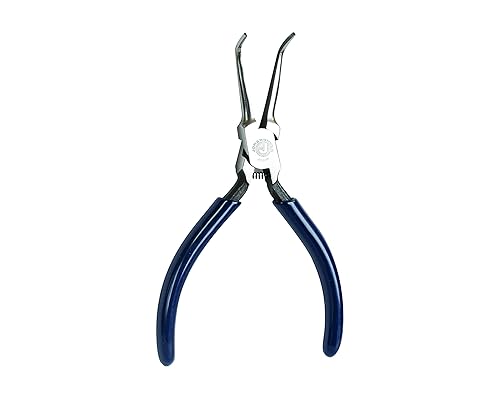 Jonard JIC-3385 - Alicates curvados de punta de aguja con mango de plástico azul oscuro, 5-12 pulgadas de longitud disponible en Yaxa Peru