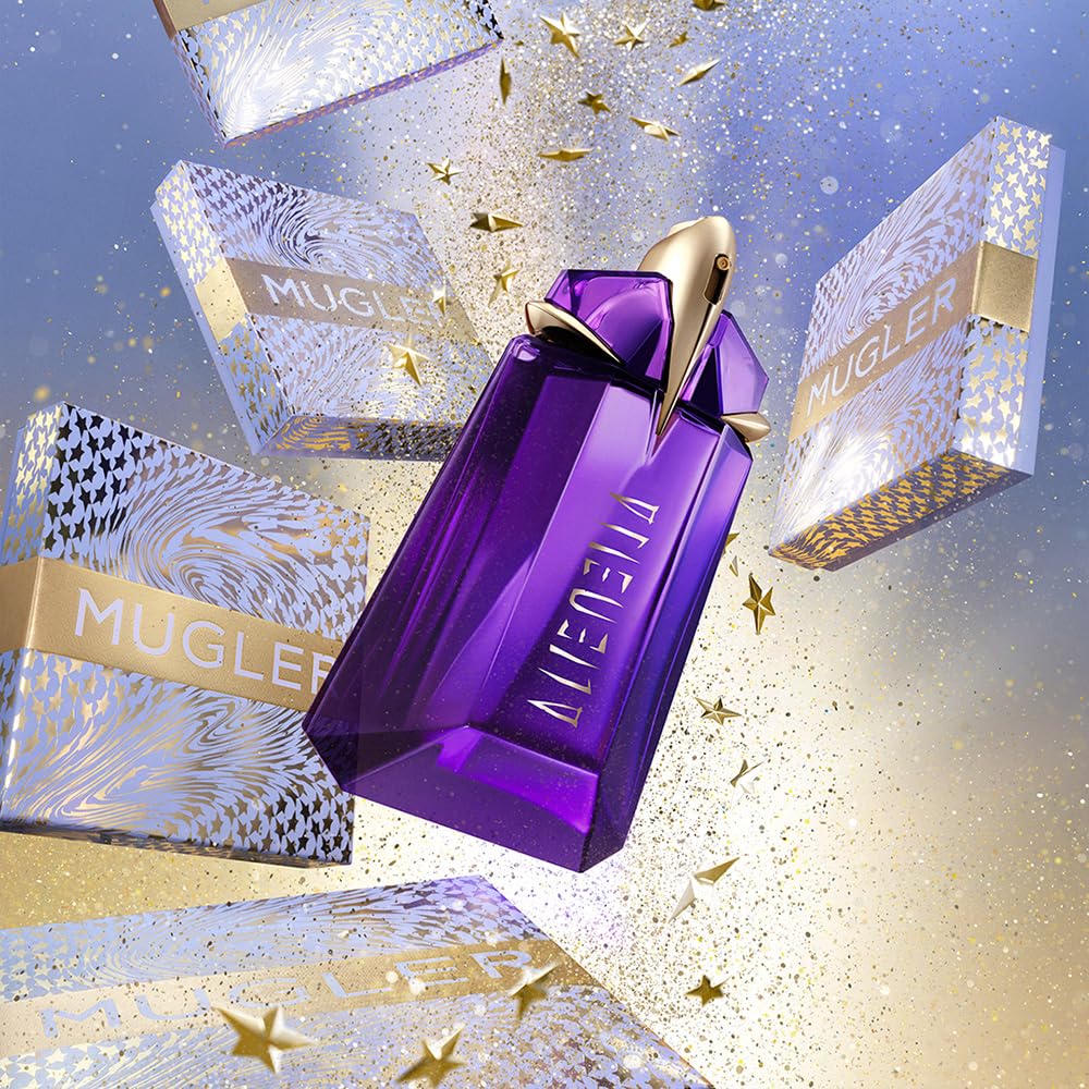 MUGLER Cofanetto Alien, Eau de Parfum + Eau de Parfum e Lozione Corpo, Profumo Donna, Profumo Ambrato, Legnoso e Floreale, Fragranza Straordinaria, Ricaricabile, 60 ml + 10 ml + 50 ml