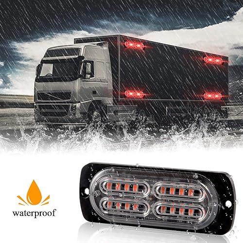 Miniatura 6 de Teguangmei Barra de Luz LED Estroboscópica de Emergencia Súper Brillante de 12-24V con 20 LED, Advertencia de Precaución y Peligro para