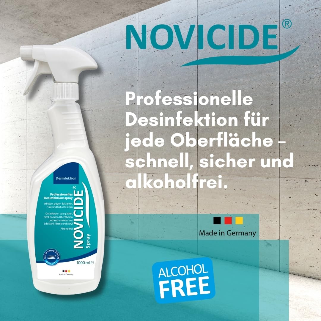 Desinfektionsspray 1L Flächendesinfektionsmittel alkoholfrei | Gebrauchsfertig, keine Mischung nötig. 3 Min. Einwirkzeit, hinterlässt keine Schlieren oder Rückstände.