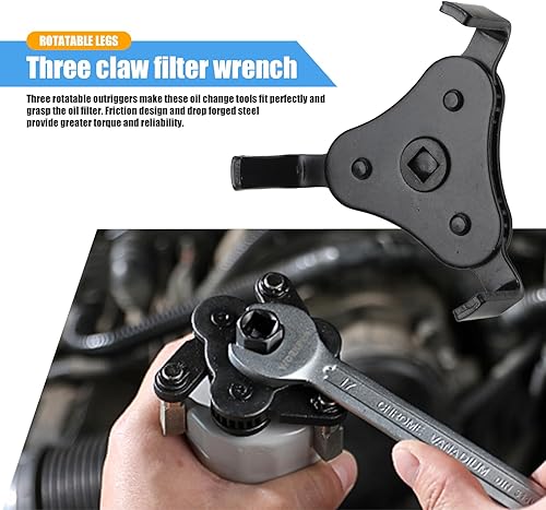 Miniatura 5 de Pack-1 - Llave de mandíbula para automóvil, herramienta de extracción de filtro de aceite de acero, herramientas de mantenimiento automotriz, llave