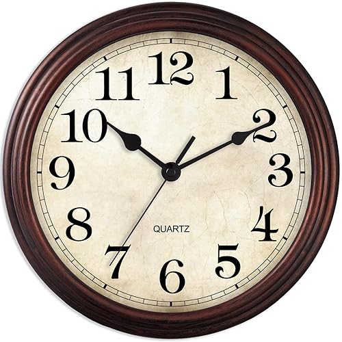 HYLANDA Wall Clock, 9 Inch Silent Non Ticking Classic Battery