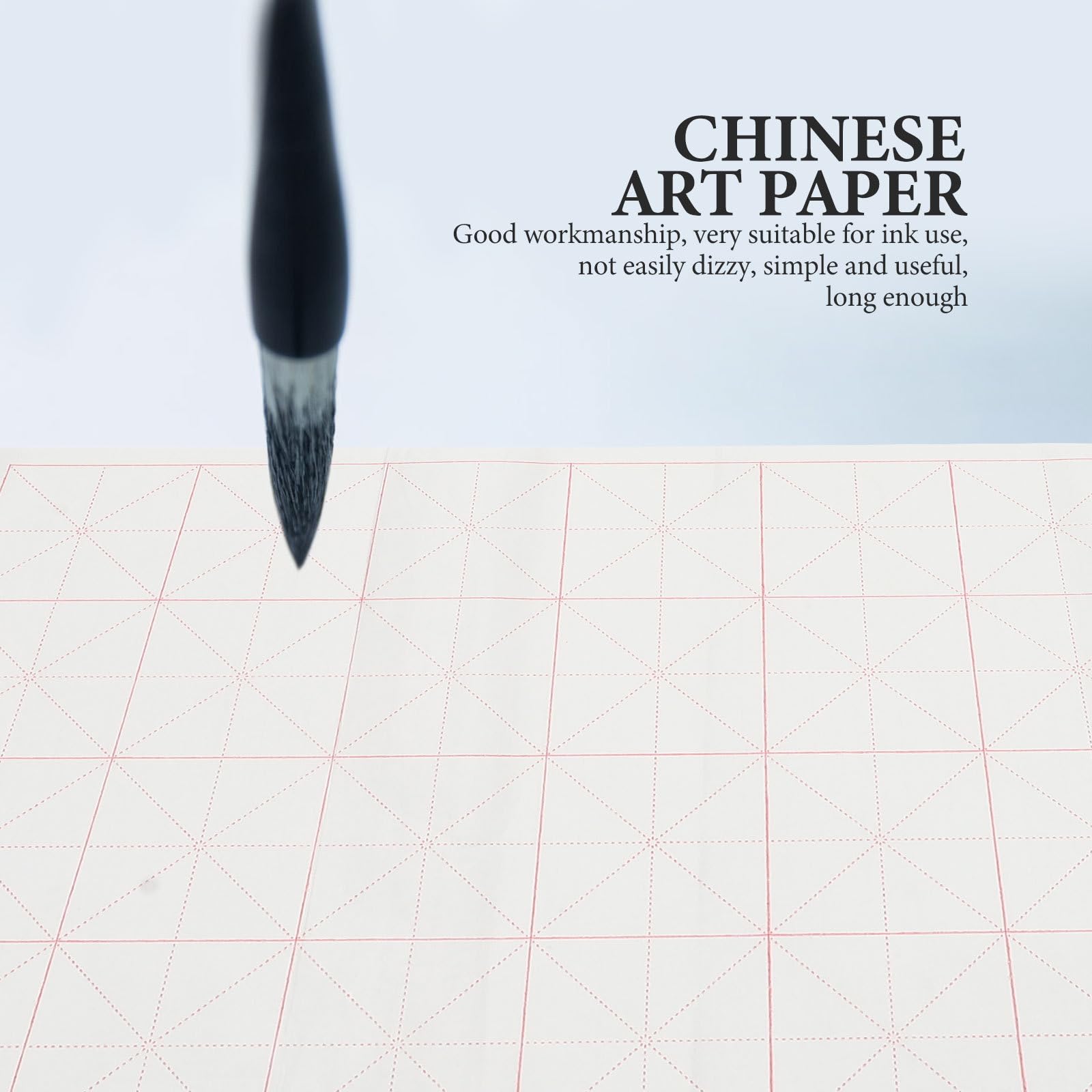 Housoutil 100 piezas Papel de Caligrafía con Rejilla de Escritura de Papel de Arroz Semi-absorbente para Práctica de Escritura y Manualidades