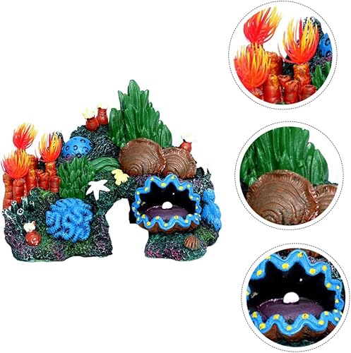 Miniatura 3 de balacoo Adornos de arrecife de coral, joyería de caracola, adornos de acuario de montaña, cueva de roca, accesorios de pecera de arrecife de coral