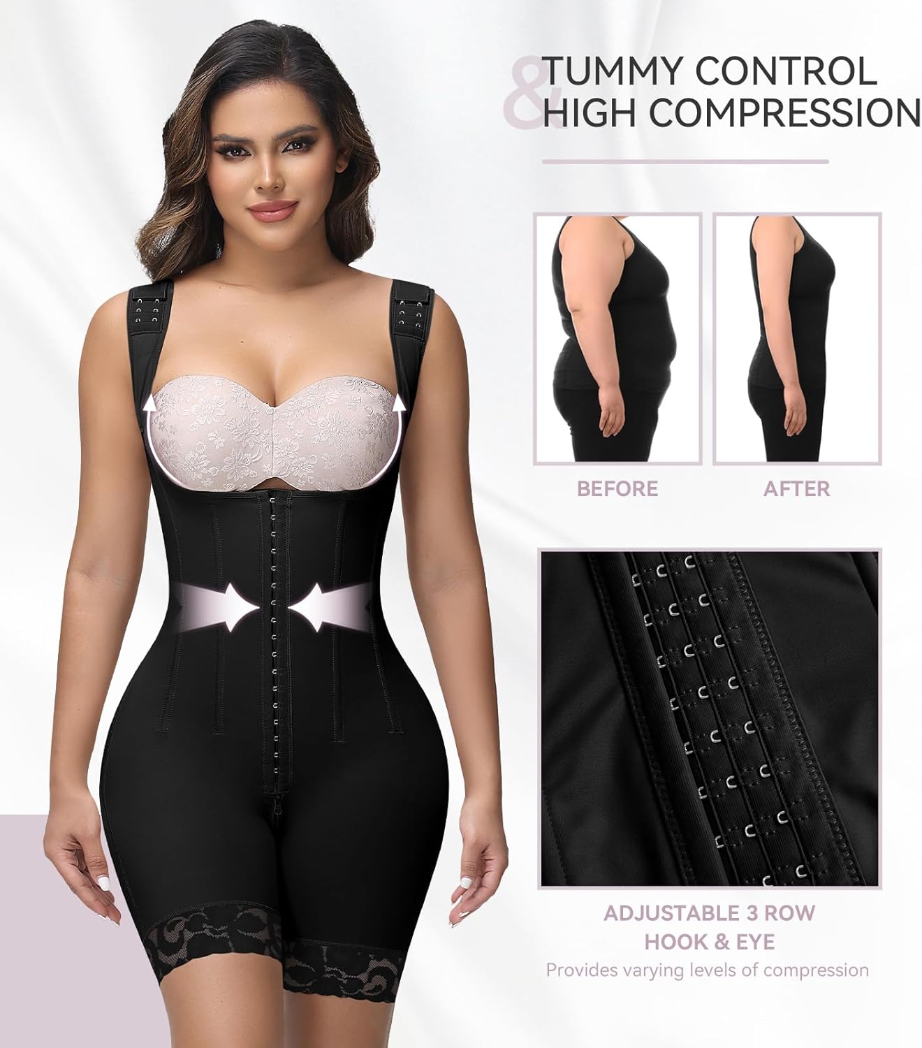 SHAPSHE Fajas Colombianas Moldeadoras Stage 2 3 Post Surgery Compression Garment Full Body Shaper with Steel Bones - Image 2