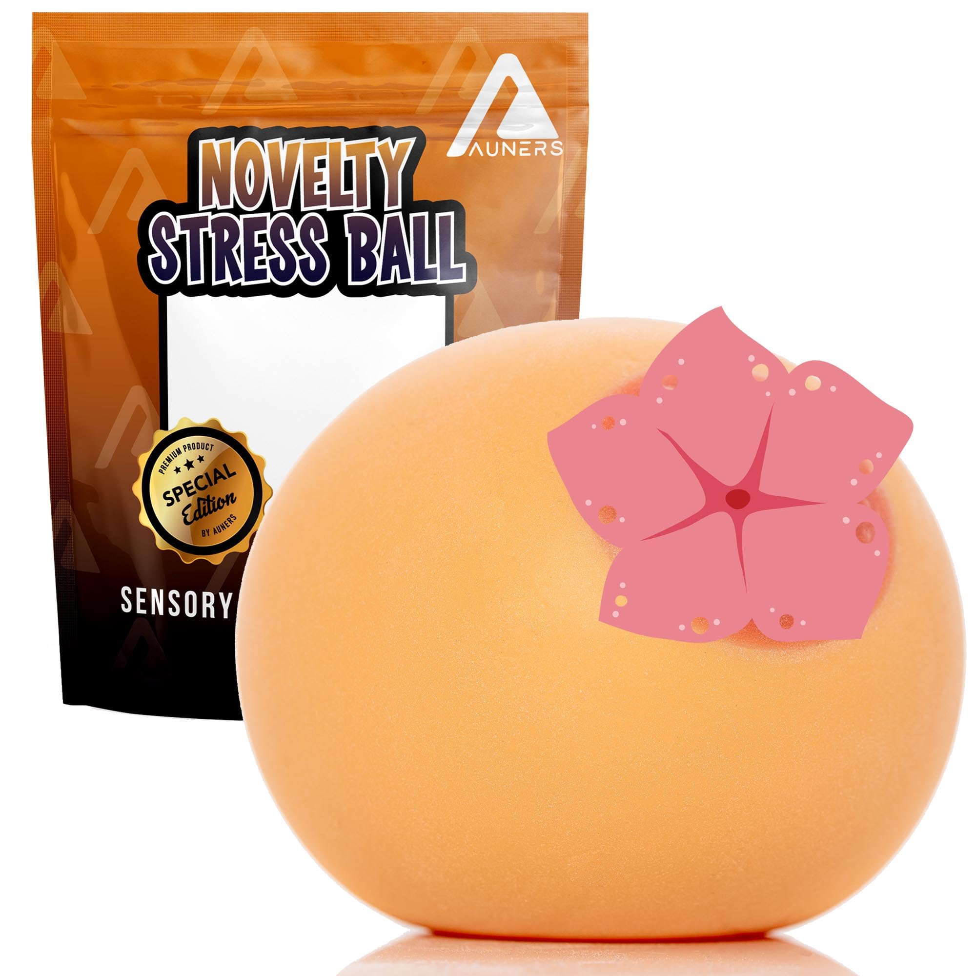 Auners - Novelty Stress Relief Ball - Hand Wrist Grip Strengthener Squeeze Funny Birthday Present Sensory Gag Gift for Men Women Teens Her Him Naughty Office Secret Santa - Christmas Stocking Filler