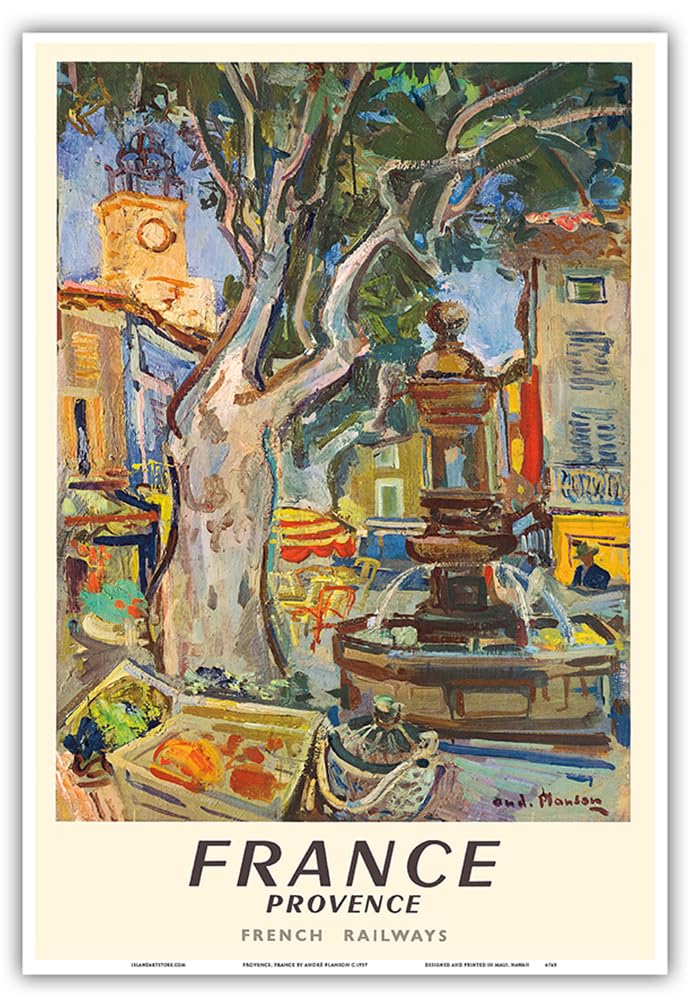 Pacifica Island Art Multi Provence France French National Railways Market In Aix En Provence - Vintage Travel Poster By André Planson C.1957 - Master Art Print (Unframed) X 19In 13In