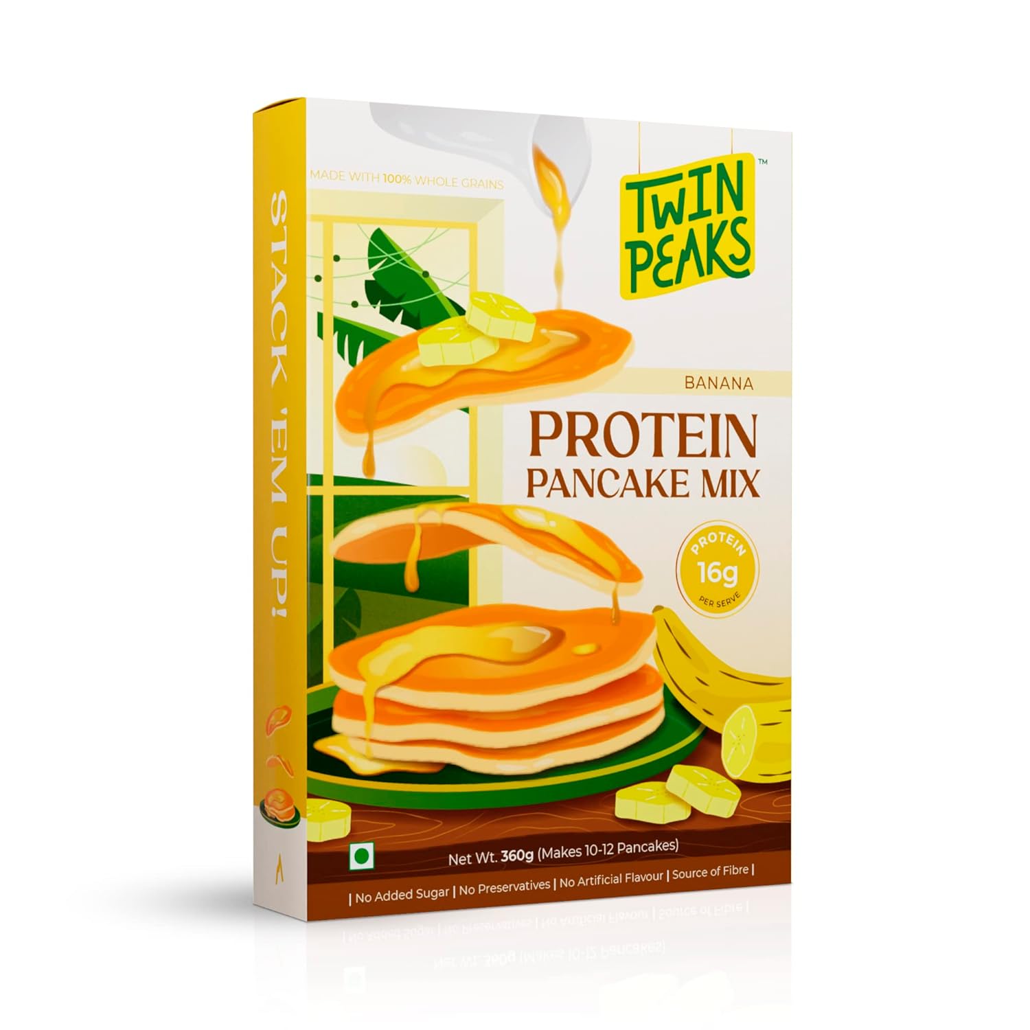 Twin Peaks Protein Pancake and Waffle Mix Banana Flavor No Maida