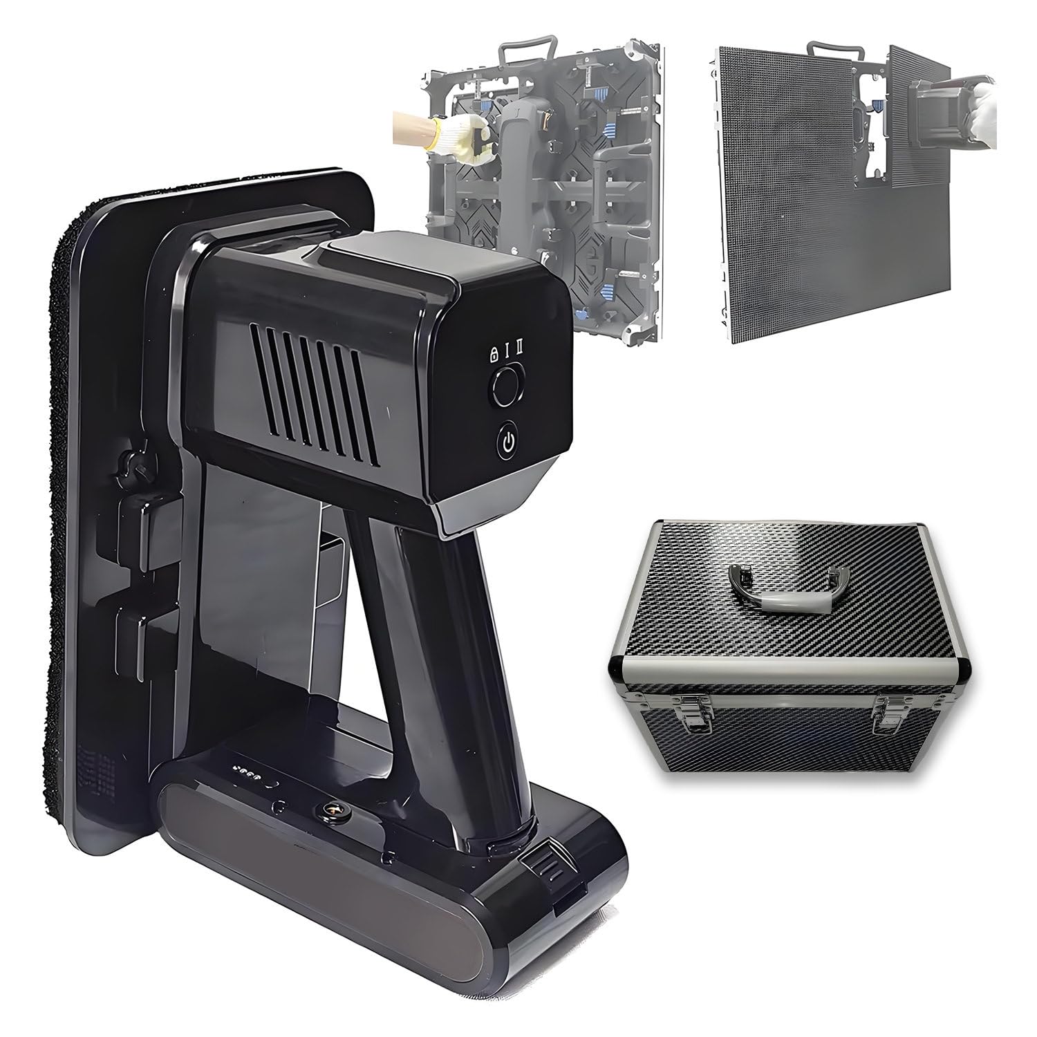 Ventosa eléctrica para Pantallas LED, Ventosa de Alta Capacidad, portátil, 20 min de autonomía para Pantallas LED y Pantallas Curvas, con Estuche de Transporte Plug-Inversion