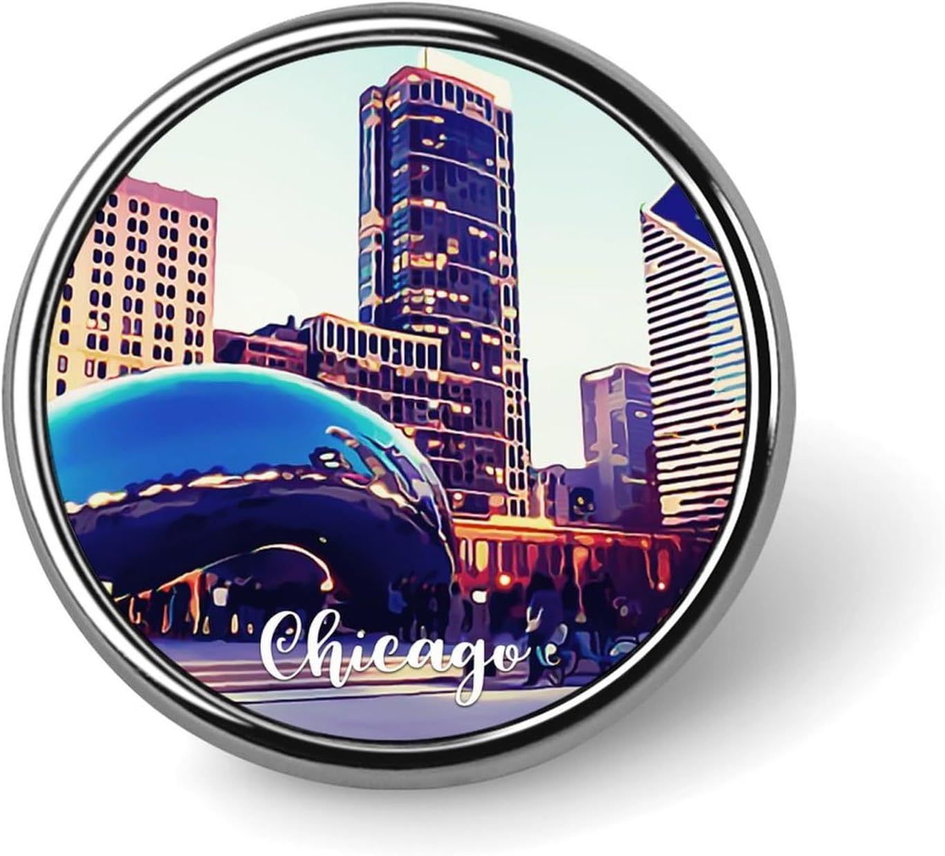 Enamel Pins Pieces Chicago Pins For Backpacks Skyline Building City Skyline Hat Pins City State National Park Custom Buttons Novelty City Souvenir Backpack Pins For Men Women Cloth Hat