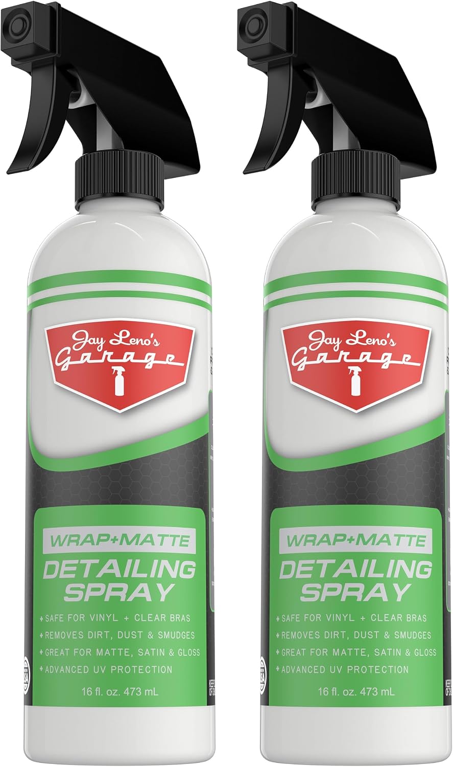 Jay Leno's Garage Wrap+Matte Detailing Spray for Vinyl Wraps Matte Satin Finishes and PPF Streak-Free Clean No Shine or Residue 16 oz (16 oz)