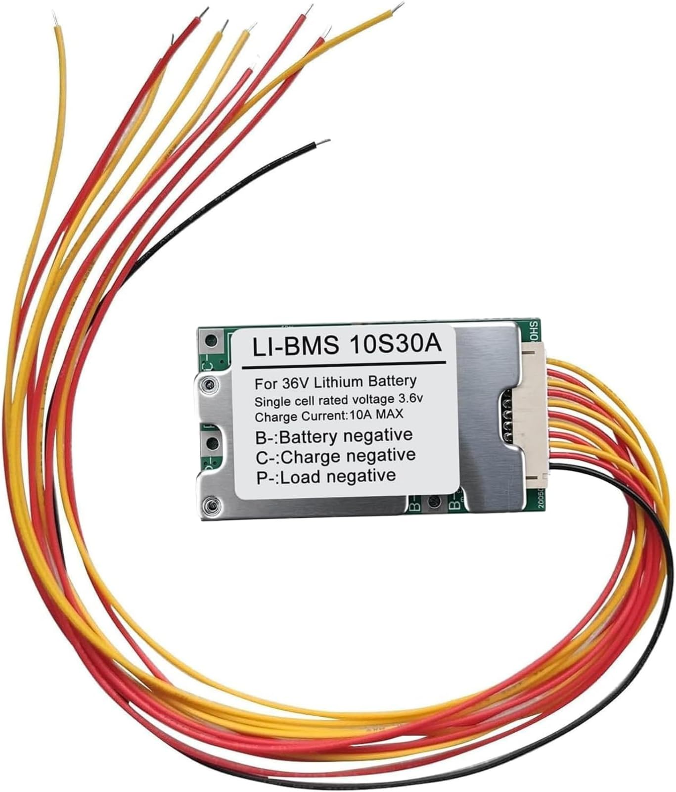 Jadeshay BMS Battery Protection Board,10 String 36V 30A Lithium Li-ion Cell 18650 Protection Board Battery Protection Board with Balance Function and Overcharge Overdischarge Overcurrent Protection