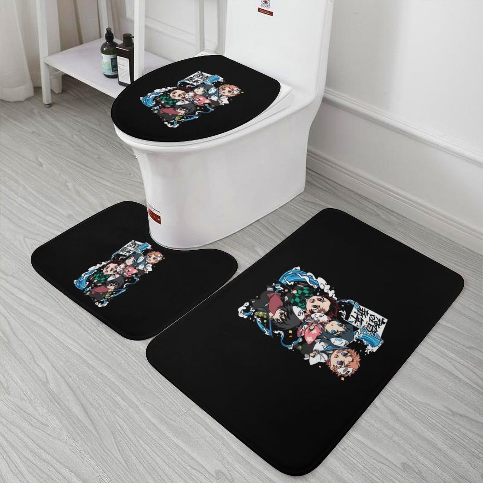 Amazon｜鬼滅の刃 トイレマット 3点セット バスマット O型トイレ蓋