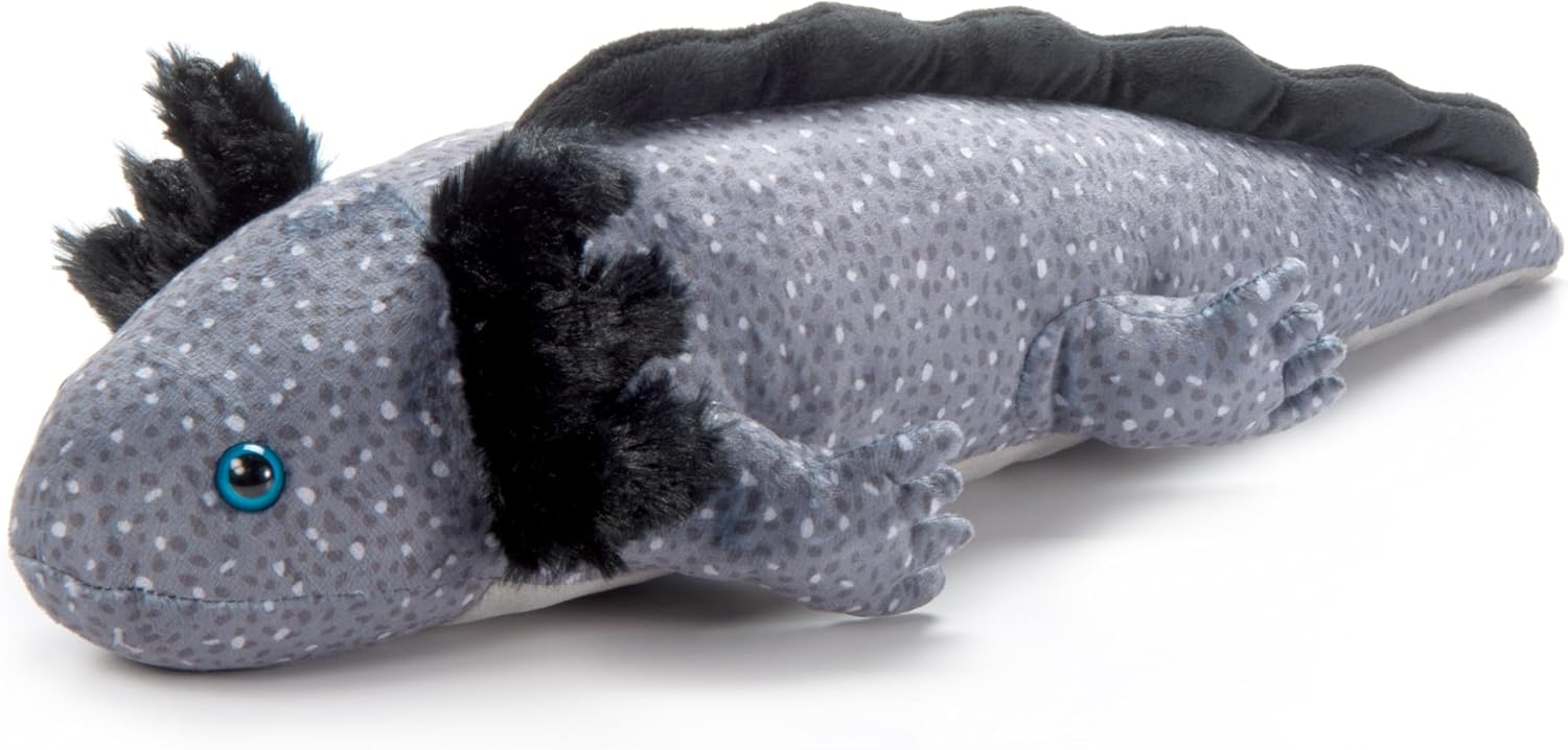 The Petting Zoo Black Axolotl Stuffed Animal Plushie, Gifts for Kids, Wild Onez Sealife Animals, Salamander Plush Toy, 21 inches