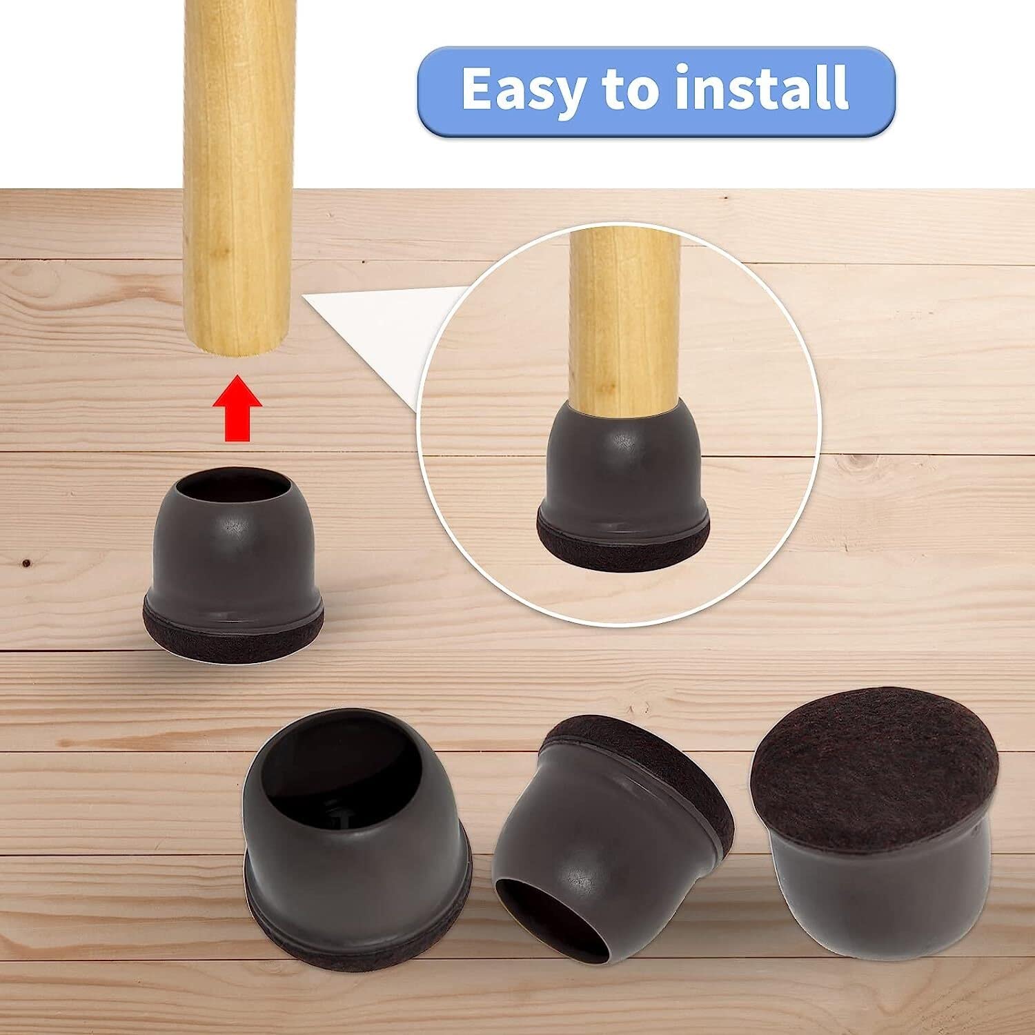 Tapas for muebles, fundas for patas de mesa, almohadillas de fieltro for muebles, 24 piezas de silicona for patas de sillas, fundas de fieltro, protectores for patas de muebles, almohadillas for patas