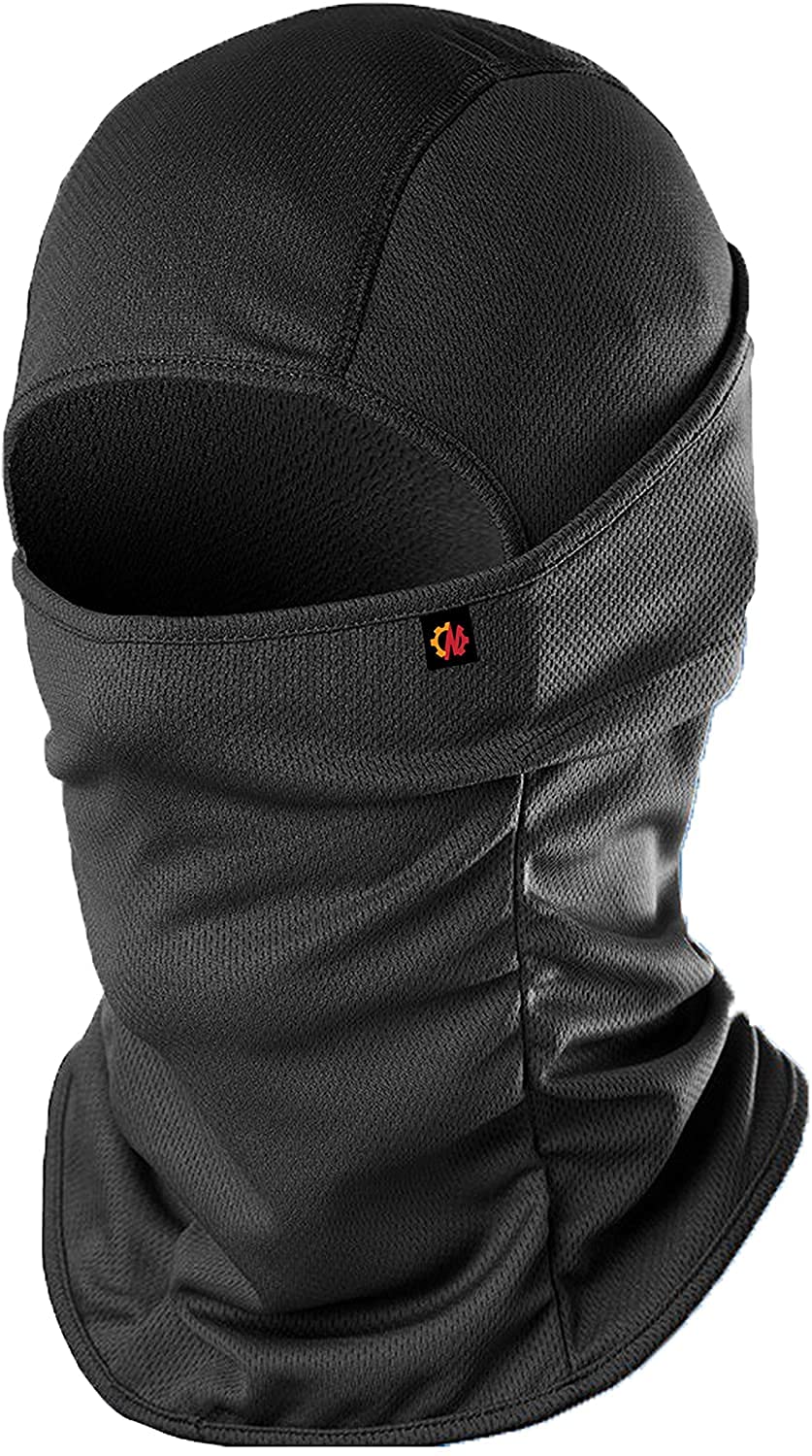 Auto Sonic Face Mask Pro+ for Bike, Ski, Cycling, Running, Hiking - Protects from Wind, Sun, Dust - 4 Way Stretch Rated Face Protection Mask (Black)