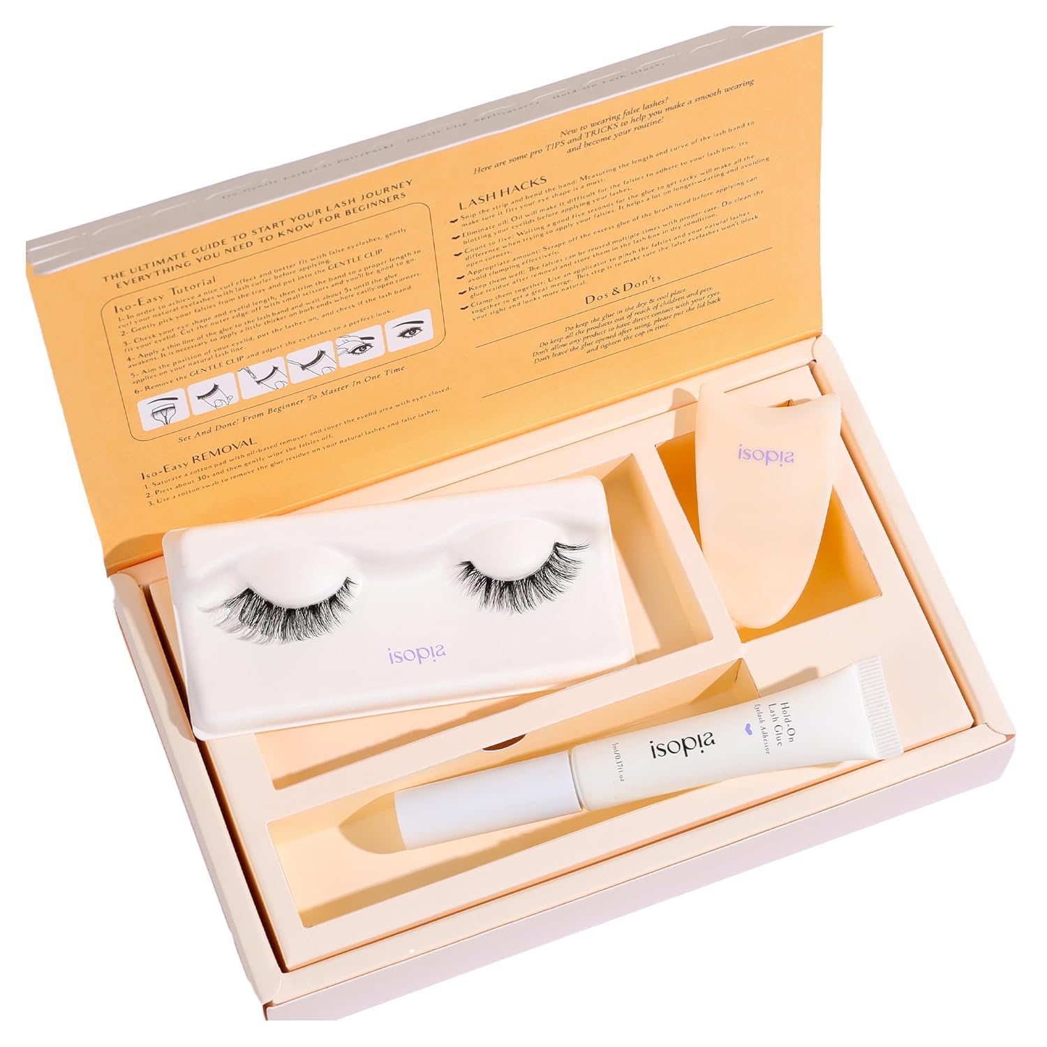 ISOPIA False Eyelashes, Ultra Soft Clear Band Lashes Wispy, Reusable Strip Lashes, Natural Lashes 1s Wearing Starter Friendly Kit (ECHO) Cat Eye - Echo