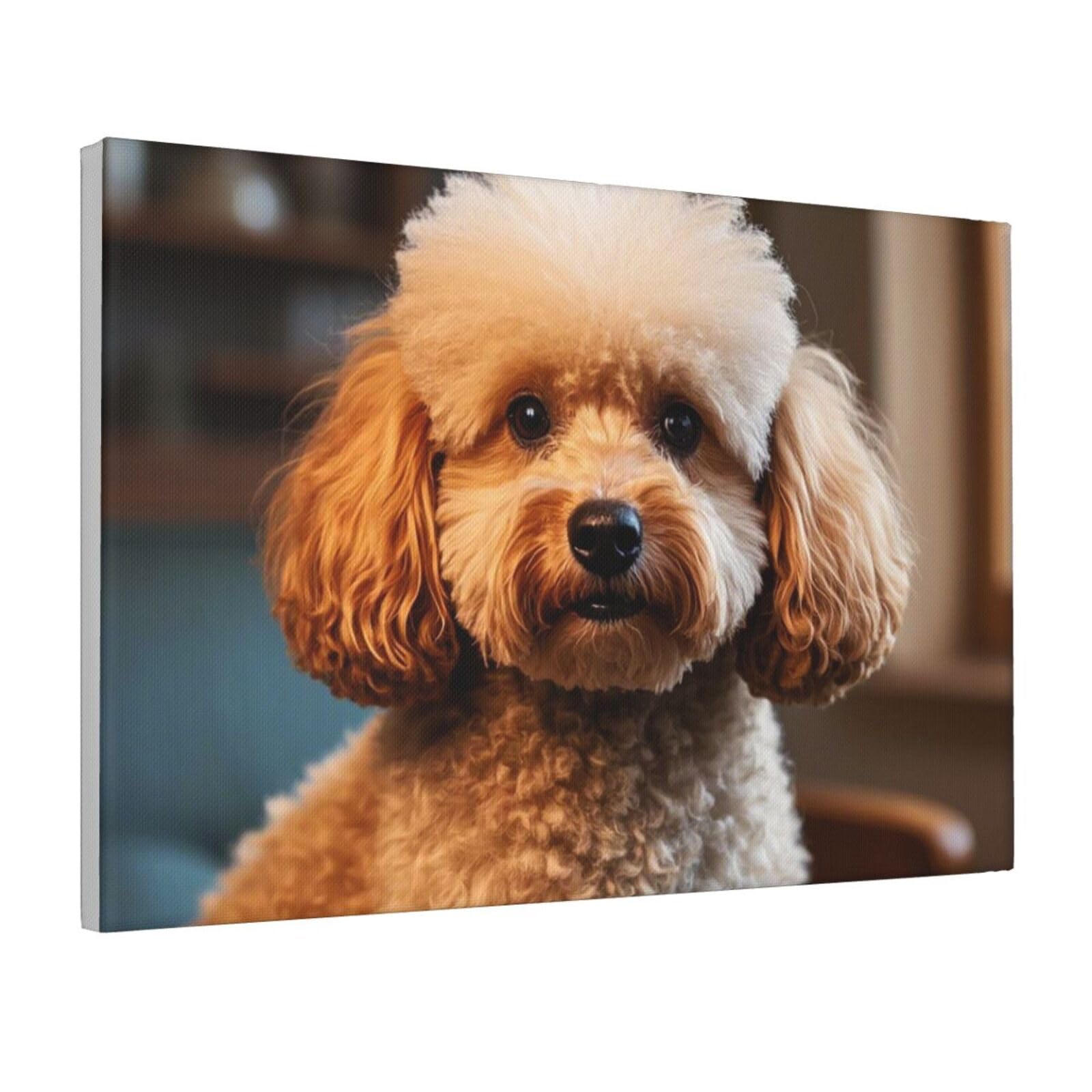 Framed Wall Art for Living Room Art Work, Cute Pet Poodle Picture Prints Modern Office Wall Paintings Poster Aesthetic Wall Decorations for Home Decor Ready To Hang 16"x24"