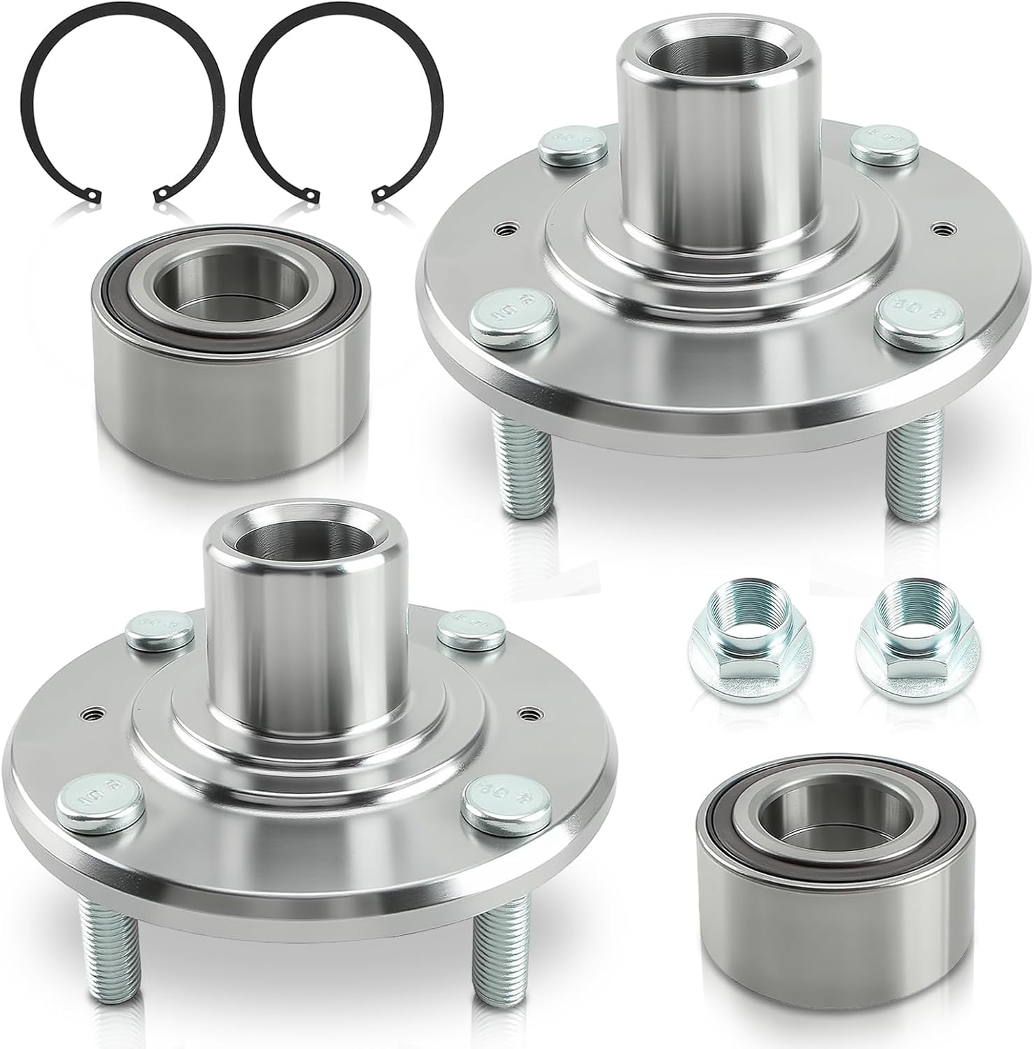 AUTOKAY Front Wheel Hub Bearing Kits 930-452 510050 for Honda Accord 1998-2002 2.3L Only With Nut Clip, 2 Pcs