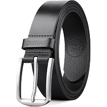 Buffway Mens Belt Full Grain Genuine Leather Belts for Men Casual Jeans or Dress with Gift Box 1 3/8" Wide
