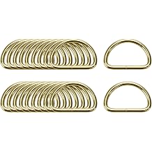 20Pcs 1 Inch Metal D Rings Buckles Antique for Belts Bags DIY Leathercraft,Gold 25mm
