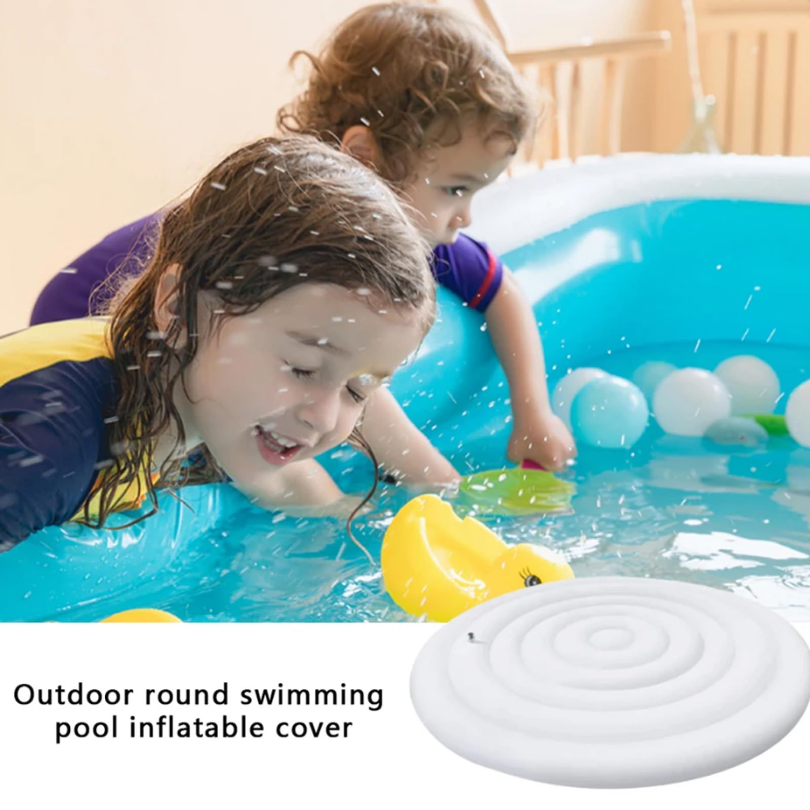 Home Piscina, Protezione Vasca Da Bagno, Coperchio Antipolvere, Circolare 145cm | 145 cm/165 cm, isolato e impermeabile, protezione dagli agenti atmosferici, design antipolvere