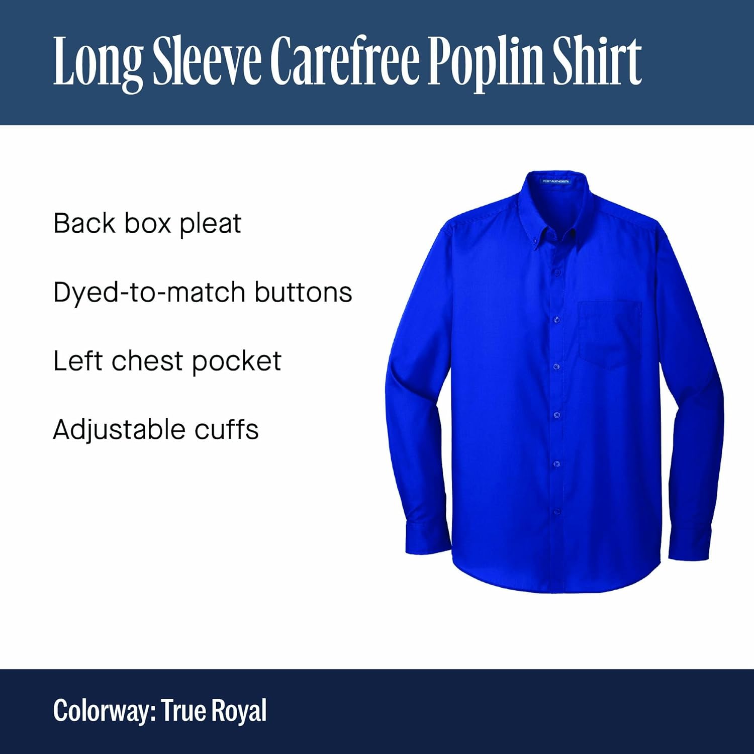 Port Authority Men's Long Sleeve Carefree Button-Down Poplin Shirt - Image 7