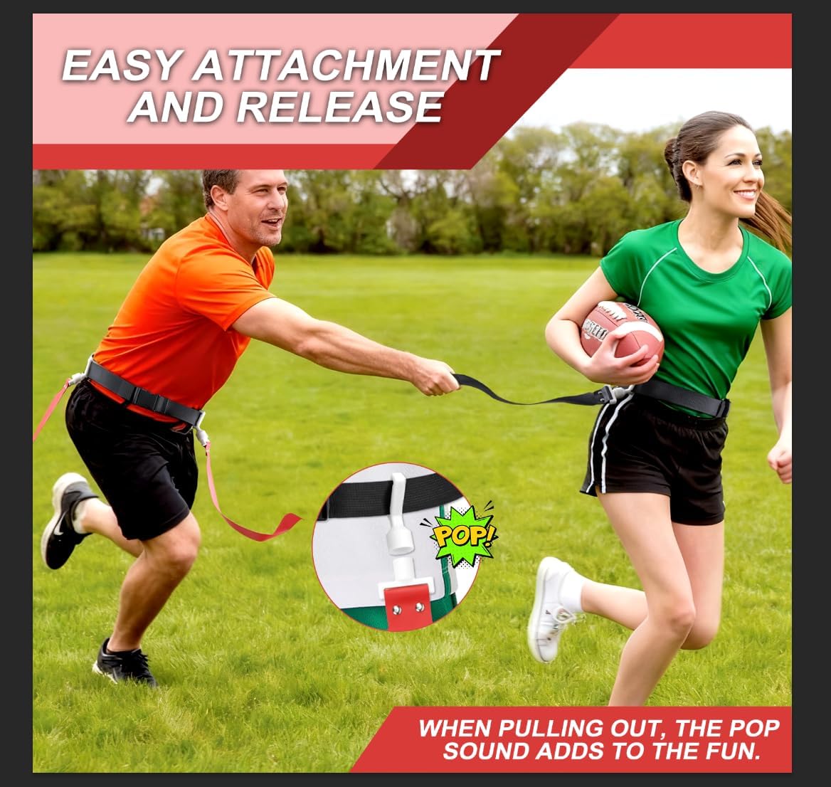 Adjustable Flag Football Set, 2/14 Player Flag Football Belts and Flags for Youths Adult Sport Team Training - Image 6