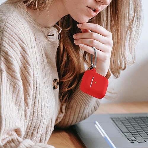 Miniatura 5 de Woyinger Funda protectora de silicona suave con hebilla para AirPods, viene con bolígrafo limpio, para mujeres y hombres, compatible con Apple