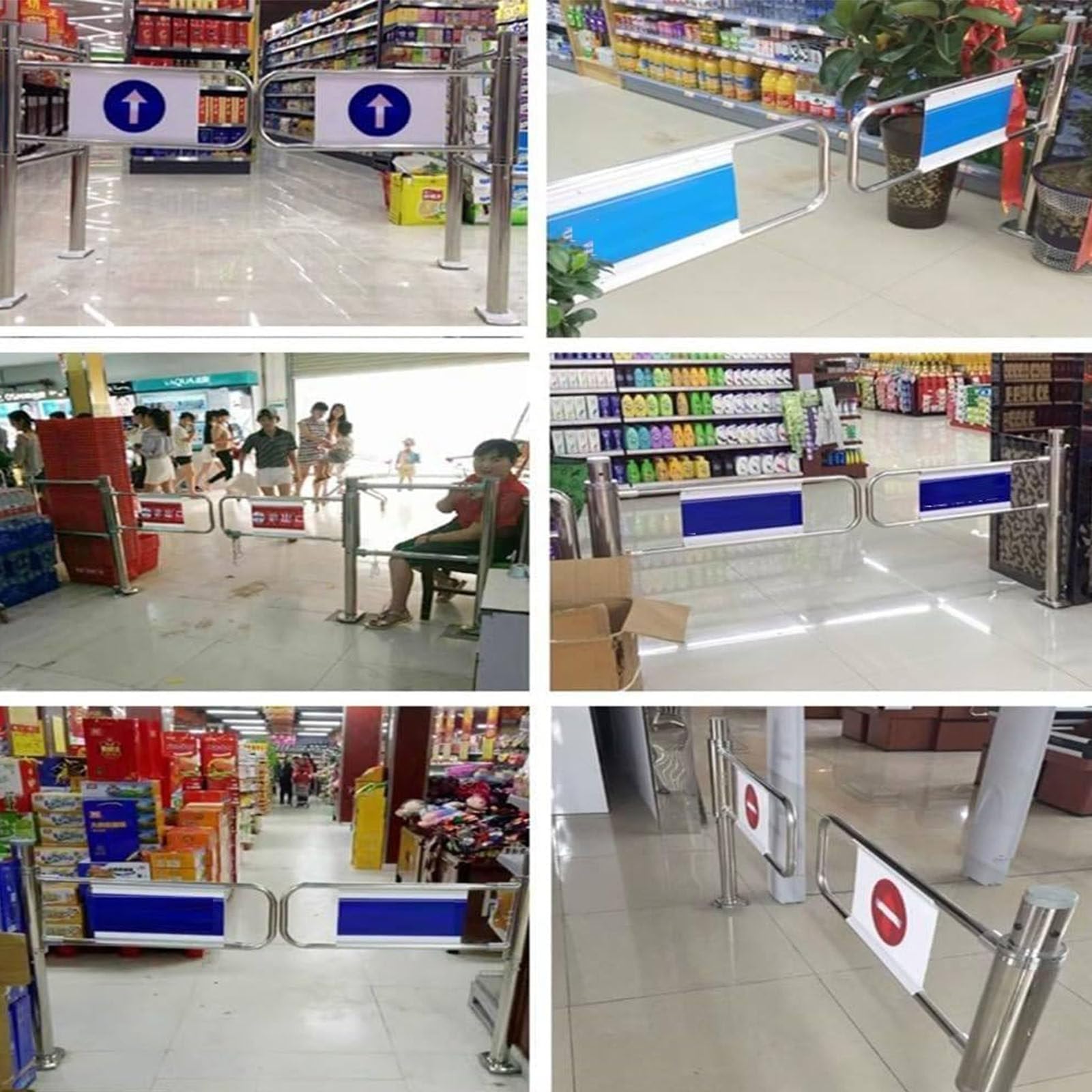 Barrera de seguridad industrial metálica con cierre automático, puerta de entrada universal para bibliotecas y centros comerciales, 80 x 102 cm, control de acceso seguro