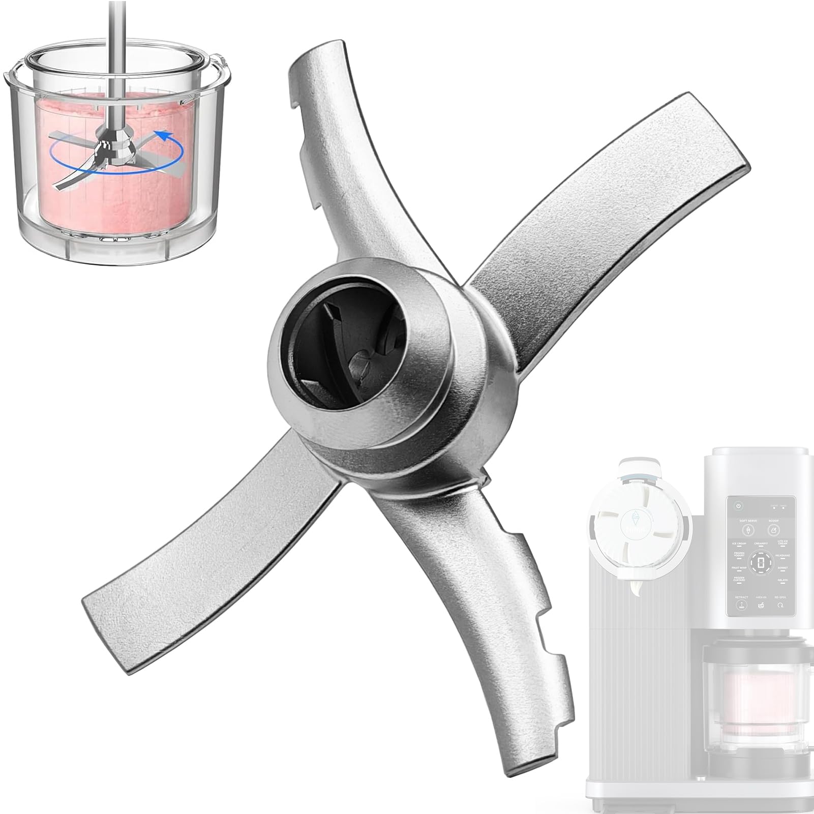 Replacement Paddle Blade Compatible with Ninja CREAMi Swirl Soft Serve & Ice Cream Maker NC701UK NC700UK NC701 Series, for Ninja Swirl by Creami Blade Replacement Parts Accessories