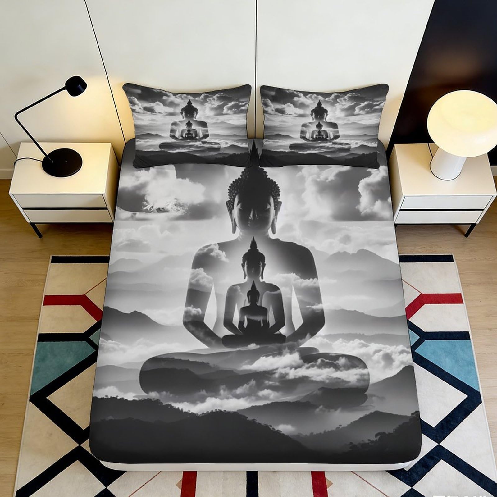 3D Printed Nautical Map Fitted Sheet Microfiber Deep Pocket Non-Slip Bedroom Bedding Compass Mattress Fitted Cover Home Protection 140x200x25cm