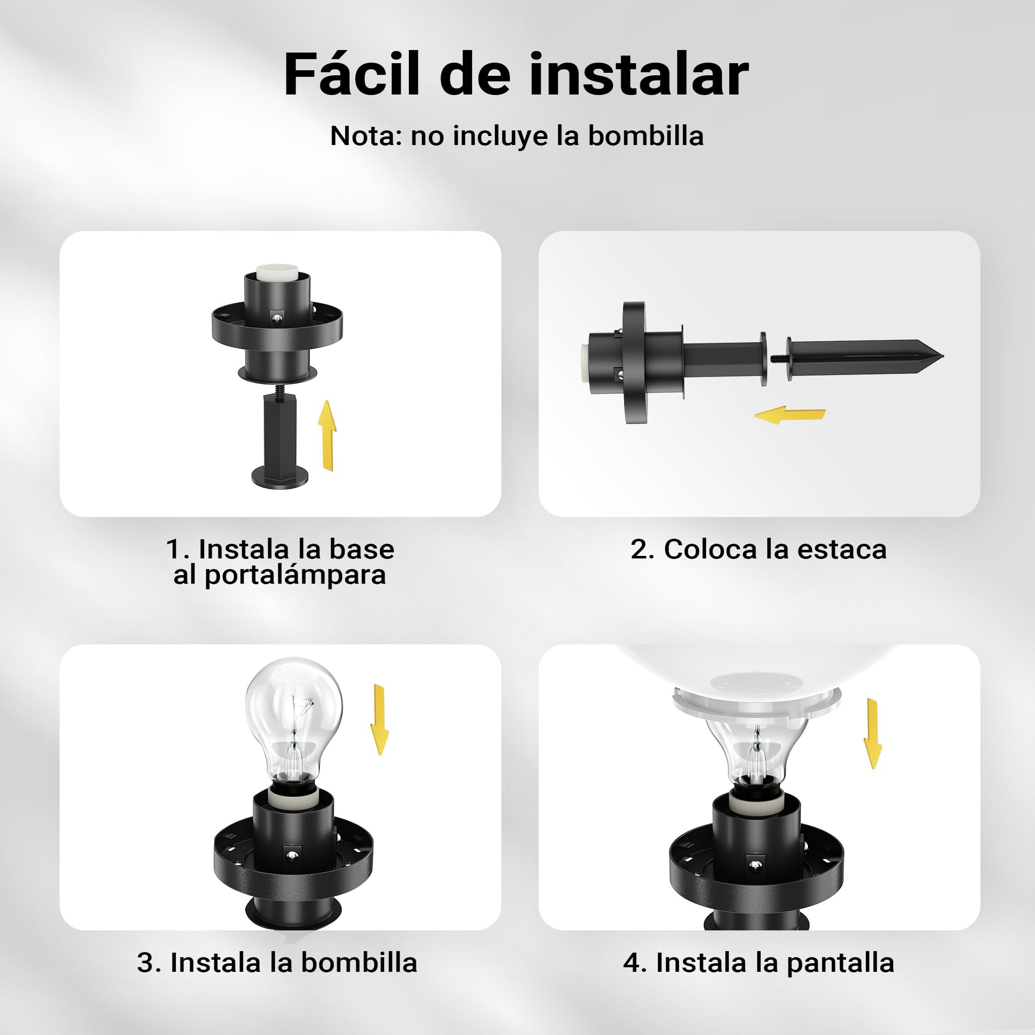 WilTec Lámpara de bola para exterior Ø30cm, lámpara de jardín con estaca, IP44, 40W, portalámparas E-27