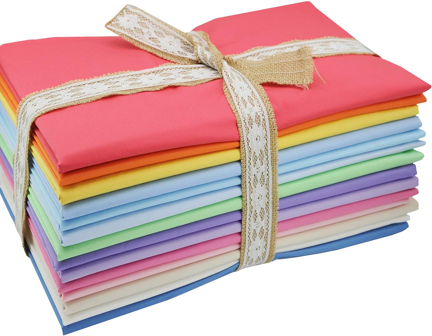 Pre-Cut Fat Quarter Quilting Cotton Twill Light Candy Baby Color Fabric Bundles Craft Cloth DIY for Sewing Crafting 18x20 Inch Rose Flavor