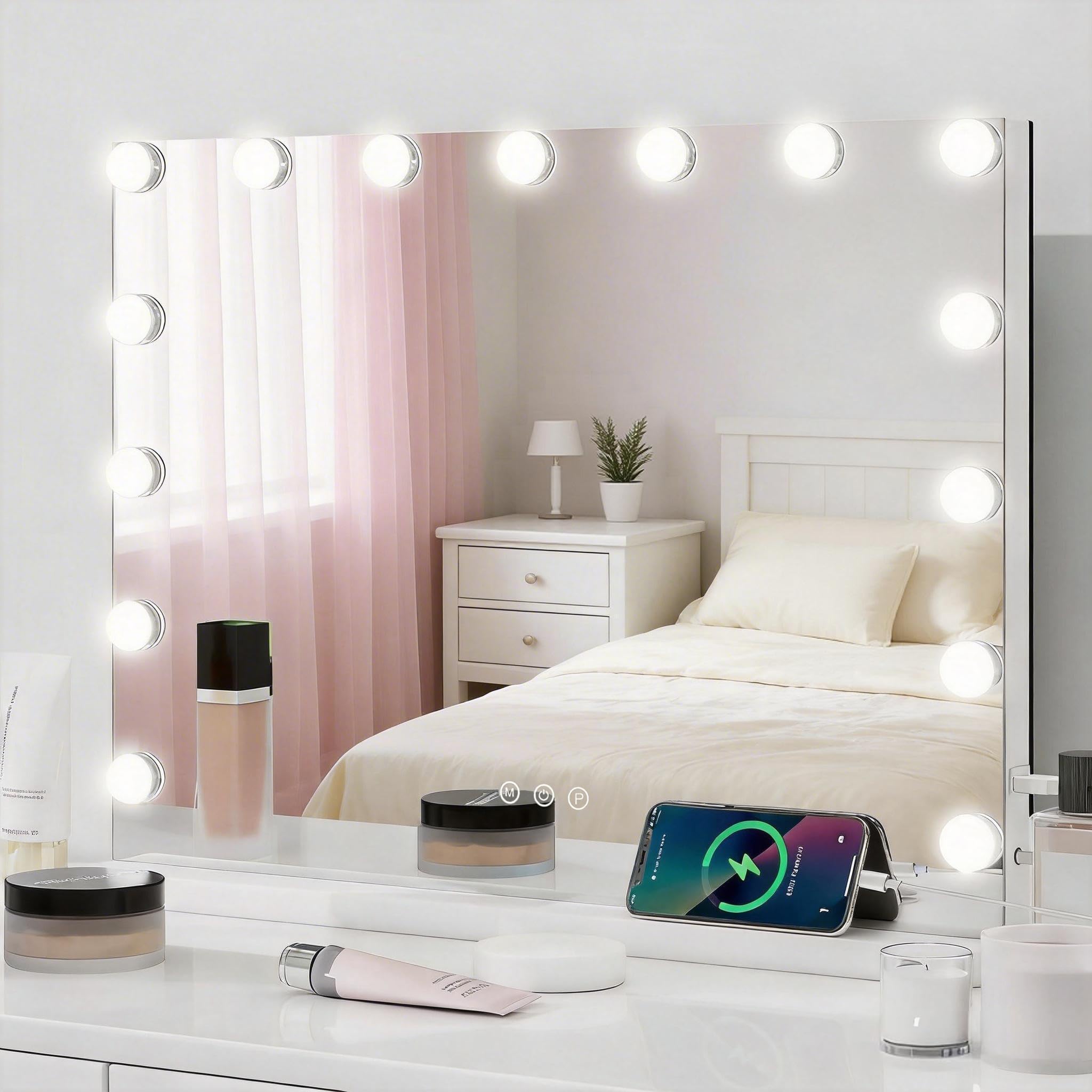 YU YUSING Hollywood Makeup Mirror, 45×58cm Lighted Vanity Mirror