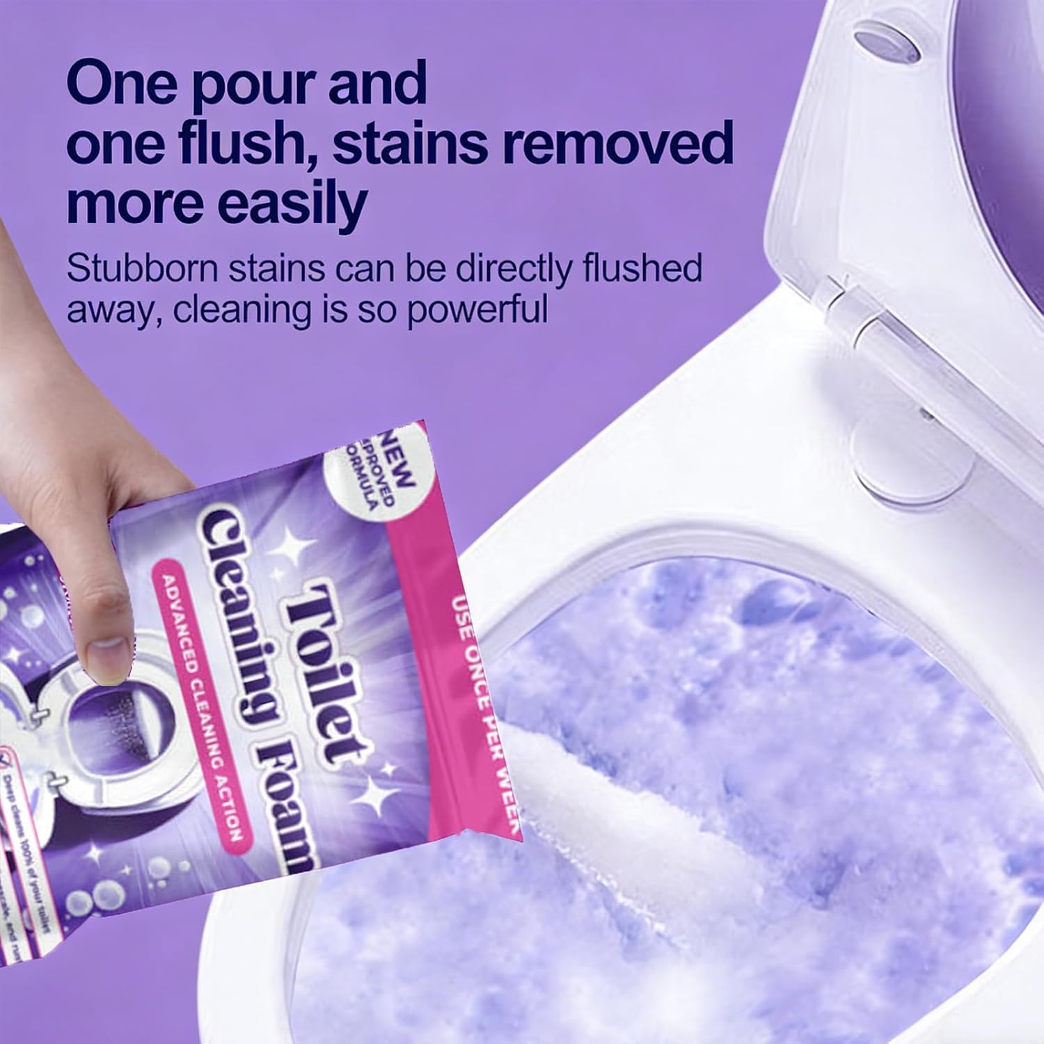 Upgrade Toilet Bowl Cleaner, for Sparkling Clean, Touch Free Foaming Cleaning Powder (1pcs)