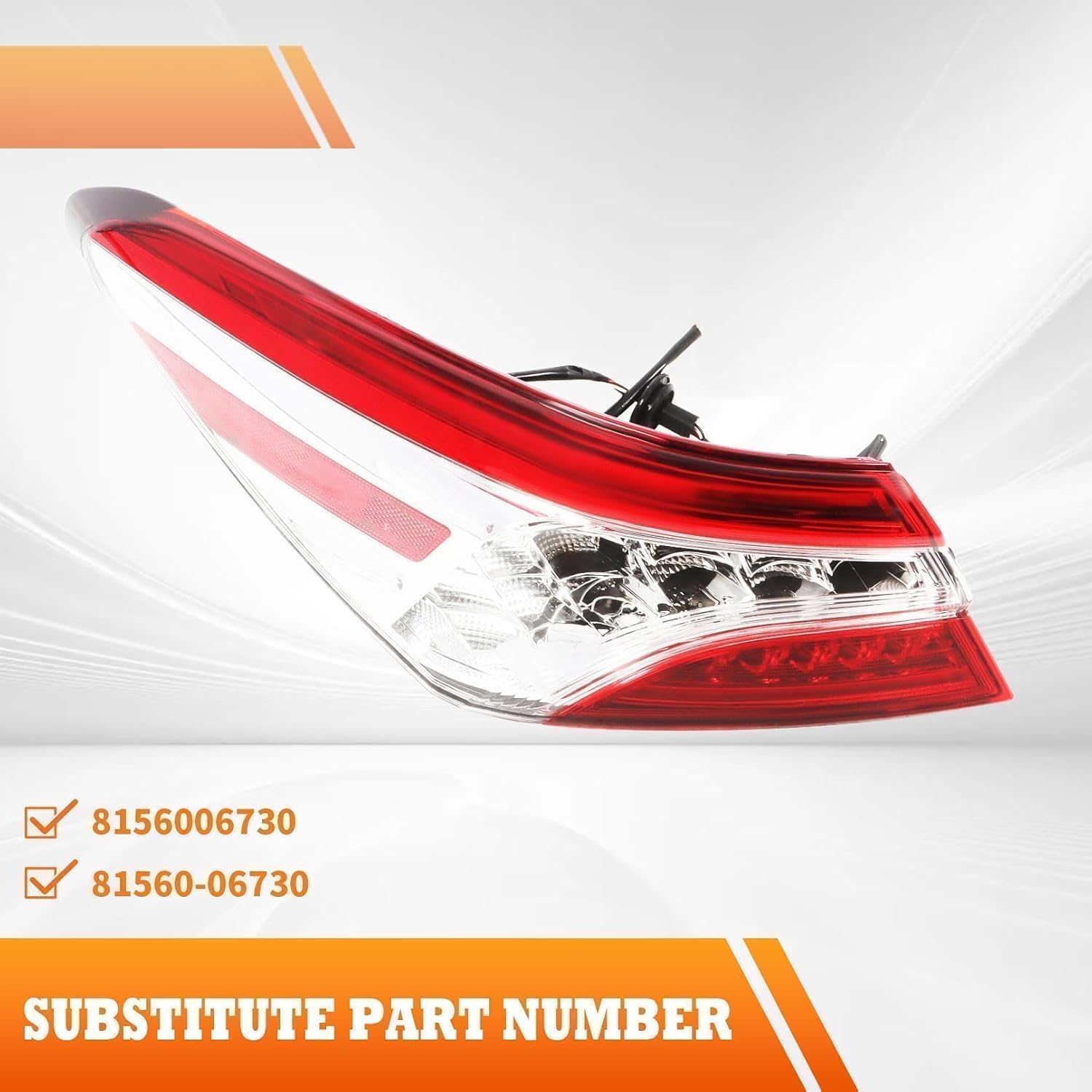 Tail Light Assembly Compatible with Camry XSE/XLE 2018-2020 Driver Left Side Taillight Rear Brake Lamp 8156006730 81560-06730