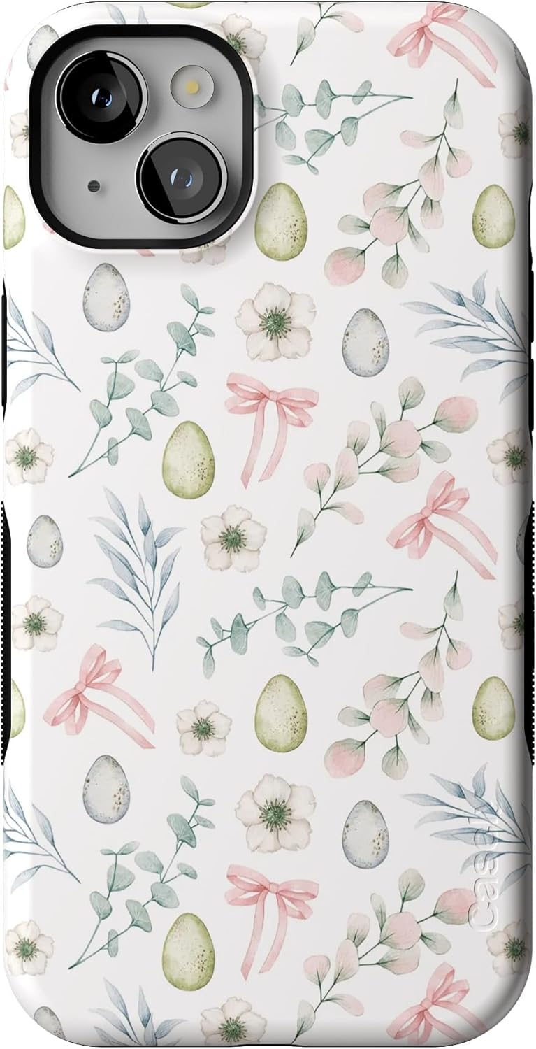 Casely iPhone 14 Plus Case | So Eggxtra | Spring Garden | Compatible with MagSafe | Bold Protective Design