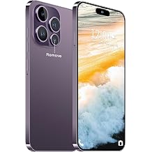 Huness 15 PM Smartphone Unlocked Cell Phone,Battery 6800mAh 6.8 HD Screen Unlocked Phone,16+512GB Android 14 with 128GB Memory Card,Dual SIM/5G/Fingerprint Lock/Face ID Purple, 16+512G